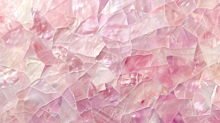 Fototapeta premium Delicate pink pearl background featuring iridescent shards creating a soft, elegant texture
