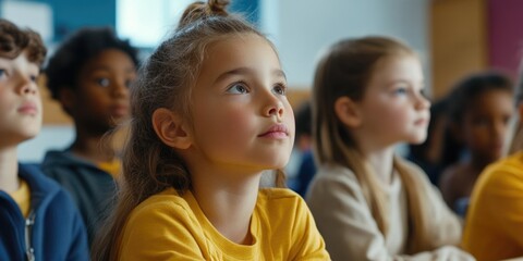 Fototapeta premium Classroom Setting with Children and Teachers