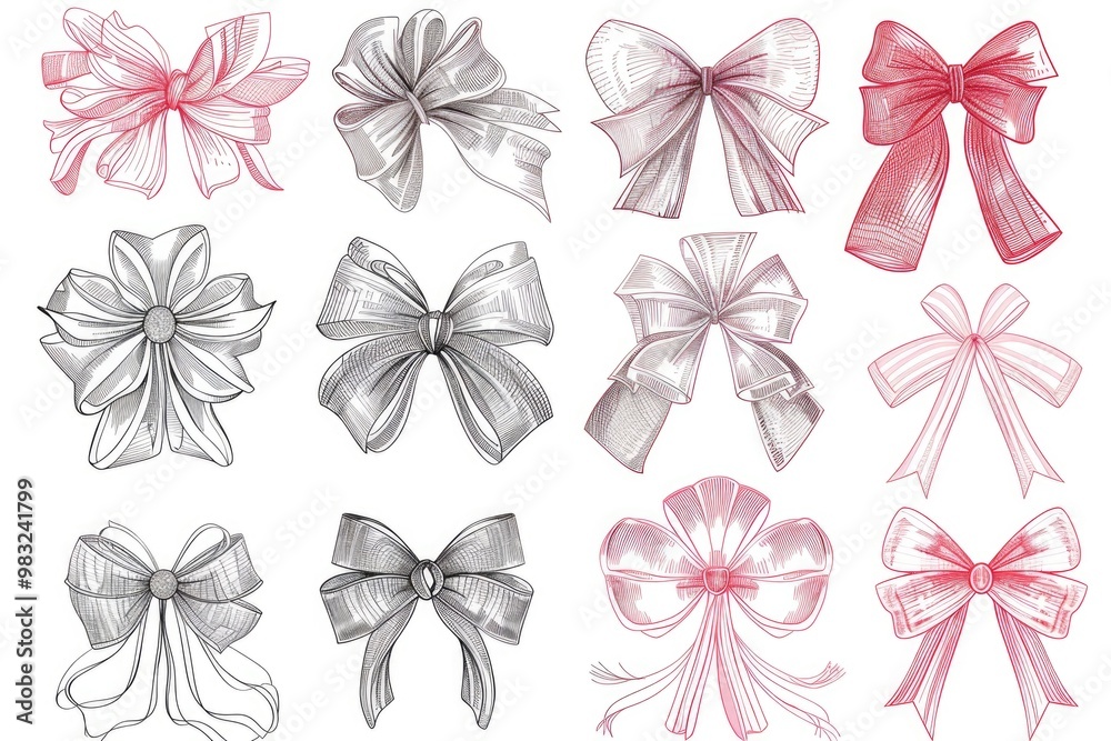 Poster a collection of colorful bows