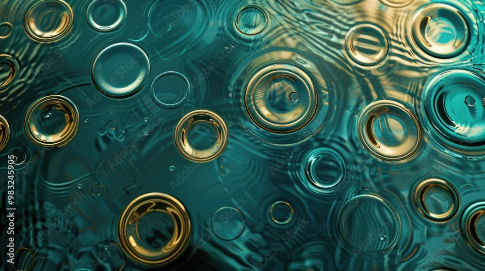 Poster A close-up view of a glass with circular patterns