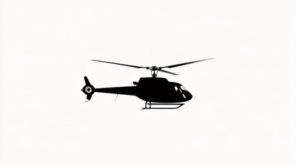Silhouette of a Helicopter in Flight