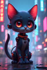 A cyberpunk kitten