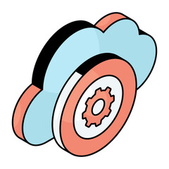 Creative design icon of cloud setting 