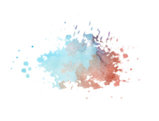 Obraz premium Watercolor shape blends contrasting colors, creating a vibrant and textured design element on a transparent background