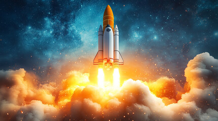 Rocket takeoff close up