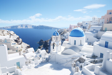 Santorini, island of Greece. Travel in Greece. Topics of Greece. Architecture Greece. View in Santorini.