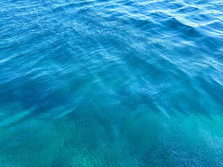 Blue ocean water ripples surface aqua background.