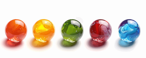 Marbles on a white background. Vector flat minimalistic isolated illustration.