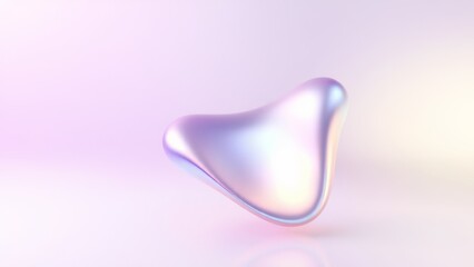 Abstract liquid shape of holographic metal.