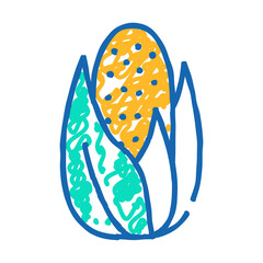 mais bio fuel ingredient doodle icon sketch vector. mais bio fuel ingredient sign. isolated symbol illustration