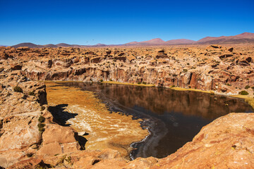 curious rock formation in Valle de las Rocas, Bolivia