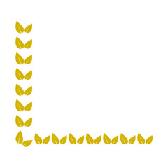 Vector gold leaf shape page corner border
