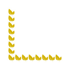 Vector gold leaf shape page corner border