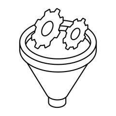 An icon design of funnel setting 