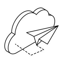 Premium design icon of cloud paper plane