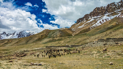 Breathtaking Views of Shimshal Pass in the Pamir Mountains. Shimshal Valley is a remote and breathtakingly beautiful area known for its high-altitude landscapes, rugged mountains, and many more.