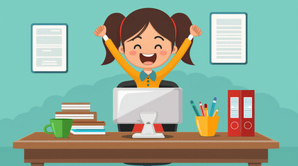 winning intelligent school girl 