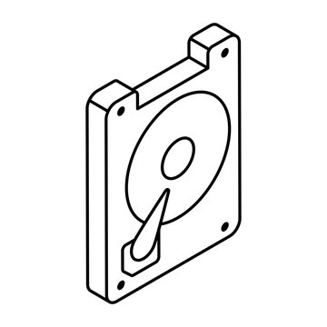 A colored design icon of harddrive