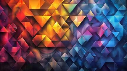 Obraz premium Generative art with colorful geometric patterns, abstract, modern, digital illustration