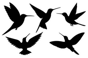 A set of woodpecker silhouettes ideal for nature-themed projects and artistic designs capturing the beauty of these unique birds