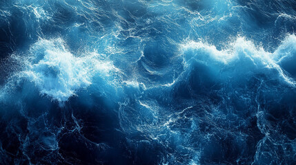 Beautiful sea waves view from above