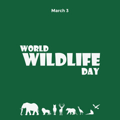 World Wildlife Day 3 March Vector Illustration