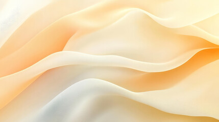 Obraz premium A warm gradient shifting from pale yellow to soft peach, overlaid with gentle wavy lines in white, creating a flowing, calm background.
