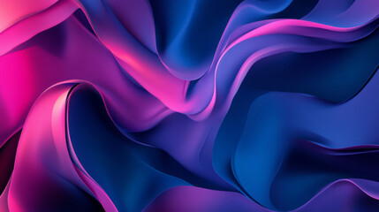 Obraz premium Fluid liquid gradient waves in deep blue and magenta, flowing seamlessly across a geometric abstract design with sharp angles and curves.