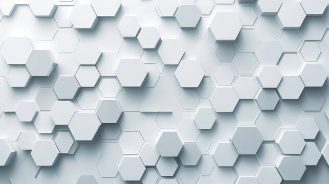 Networking-themed background with overlapping white and metallic gray hexagons, creating a clean, modern look for tech-related presentations or websites.