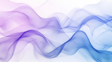 Obraz premium Wavy, soft lines in shades of blue and purple overlapping gently on a white background, forming a minimalistic abstract pattern.