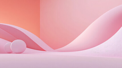 A pastel color scheme of soft lavender and light coral, with abstract lines and minimalist shapes, creating a modern, minimal backdrop ideal for sleek presentations.
