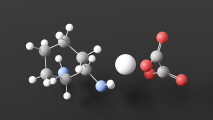 oxaliplatin molecule 3d, molecular structure, ball and stick model, structural chemical formula antineoplastic agents