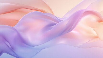 Fototapeta premium A soft, fluid gradient blending light purple, peach, and sky blue with gentle curves, creating a dreamy and ethereal design.