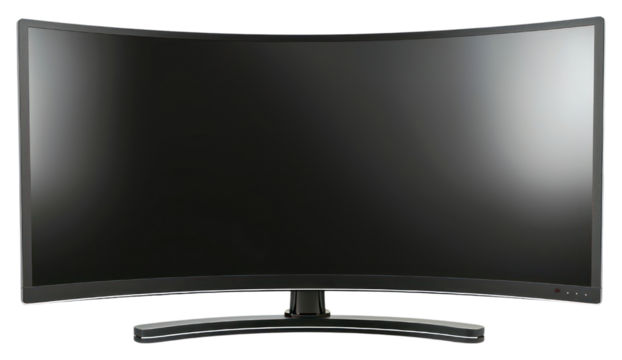 PNG Curved widescreen computer monitor display