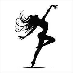 Dancer silhouette vector image and illustration