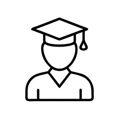 Person wearing a graduation cap, minimalistic education or graduate icon