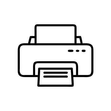 recommend clip art: Printer with paper output, minimalistic office equipment icon