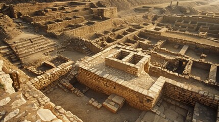 Expansive Ruins in Arid Desert Landscape Await Explorers to Unravel Their Storied Past