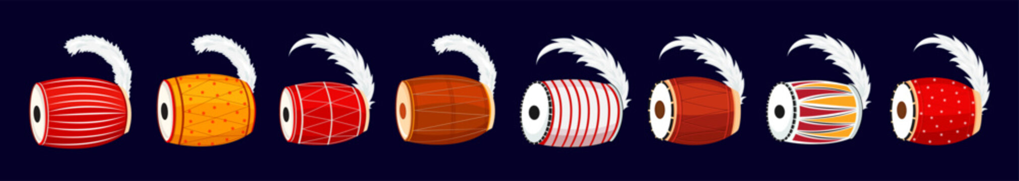Illustration of colorful traditional Indian Drums Dhak, Durga Puja Dhak, Durga Puja Dhaki