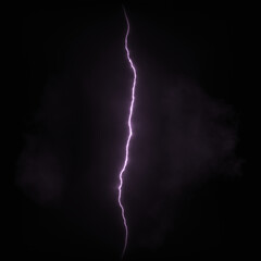 Naklejka premium Bright lightning flash on night sky