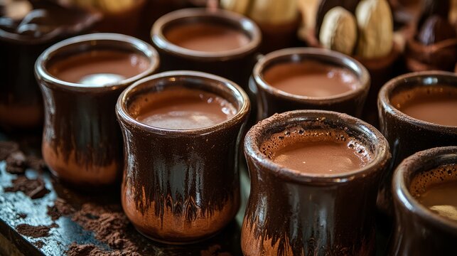 a picture of hot chocolate made from scratch and healthfully, or cacao, during a cacao ceremony
