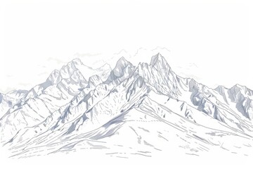 Serene outline of a majestic mountain range under the sky