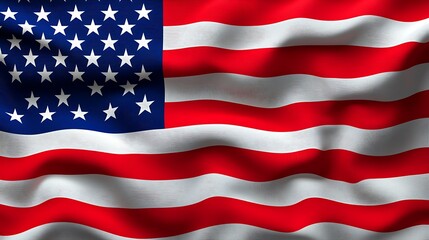 Fototapeta premium Waving American Flag with Red, White, and Blue Stripes