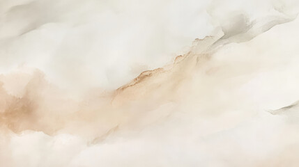 A subtle and minimalist watercolor abstract background in soft pastel shades of cream, beige, and light grey, with gentle, flowing brushstrokes.