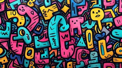 Abstract pattern with vibrant geometric shapes, intricate and seamless design, dynamic and eye-catching