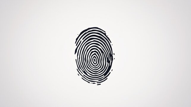 Unique Black Fingerprint on White Background