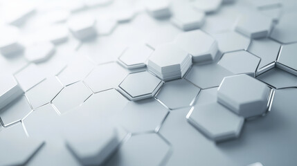 Networking-themed background with overlapping white and metallic gray hexagons, creating a clean, modern look for tech-related presentations or websites.