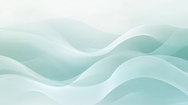 Gradient from soft teal to pale blue, with smooth wavy lines in white curving gently across the background, adding a sense of calm and flow.
