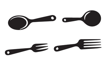 Kitchen instrument silhouette vector and art illustration