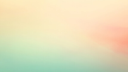 Fototapeta premium A smooth gradient light color background transitioning from pale green to soft peach, with a soft, tranquil visual effect.